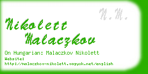 nikolett malaczkov business card